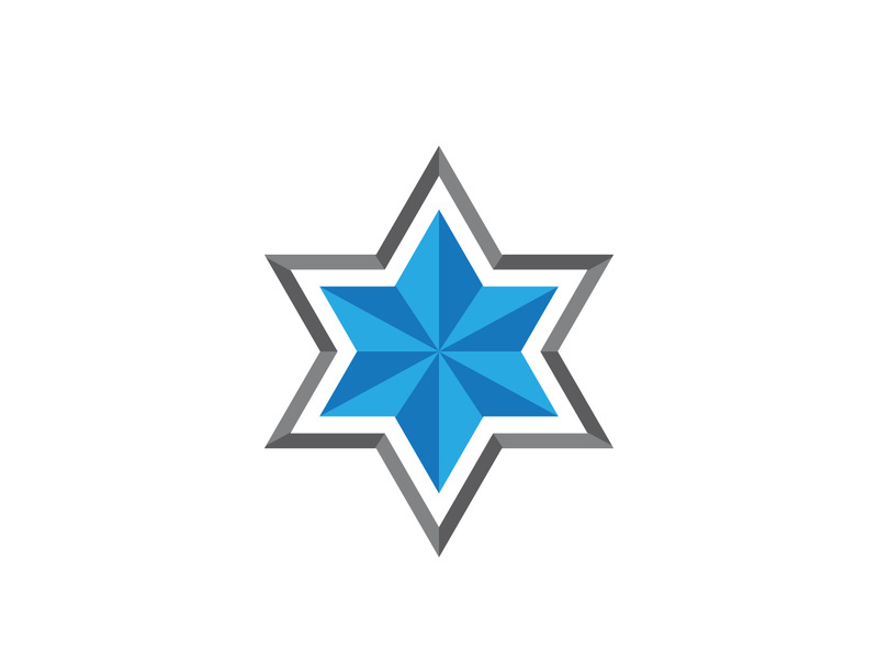 Star David template vector icon