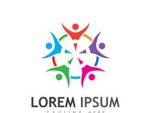 people community logo design with creative idea.
