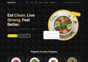 UI de Site Moderno de Entrega de Comida | UI Limpo Preto e Amarelo
