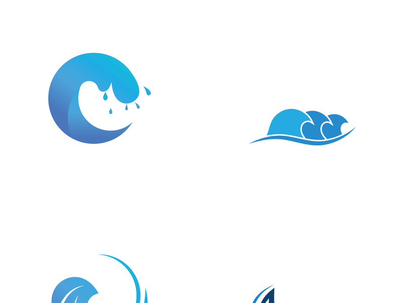 Ocean water wave wave logo design.