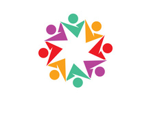 community logo design colorful with  logo vector icon