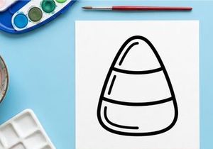 Candycorn-Icon für Halloween. Einfache schwarz-weiße Vektorillustration von Halloween-Süßigkeiten.