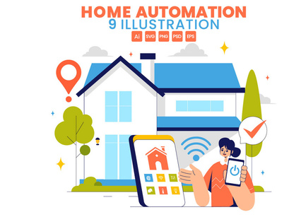 9 Smart Home Automation Illustration