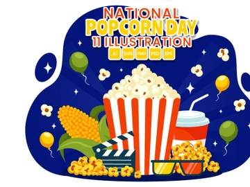 11 National Popcorn Day Illustration preview picture