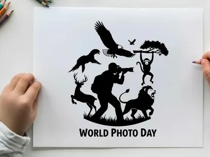 ilustrasi vektor desain rata hari dunia fotografi satwa liar