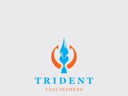 Trident Poseidon Logo, Spear Simple Vintage Template Design