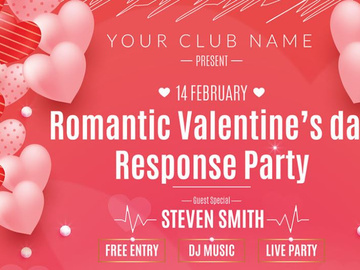Romantic Valentine's Party Flyer Design preview picture