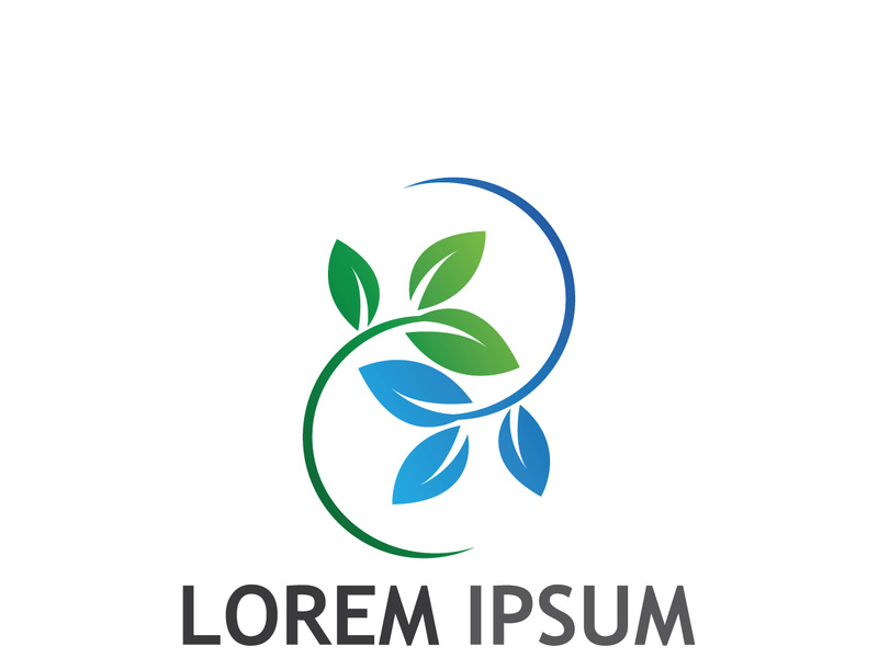 Natural green leaf logo.