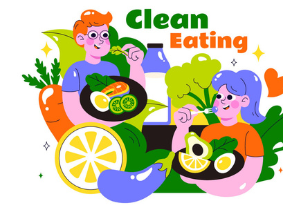10 Clean Eating Illustration