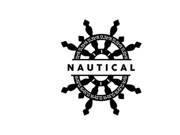 Ship Steering Logo, Steering Wheel Boat Ship Yacht Compass Vector, preview picture