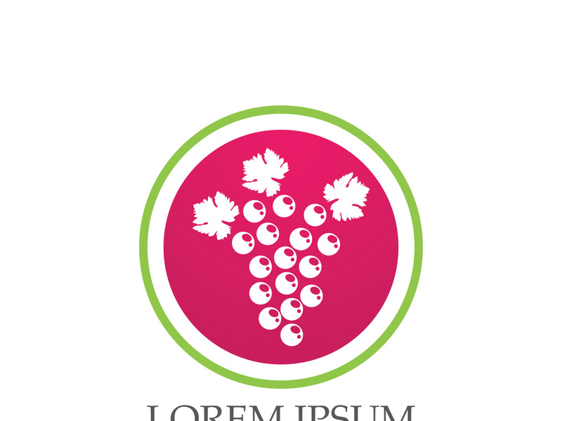 Grapes logo template vector icon illustration design