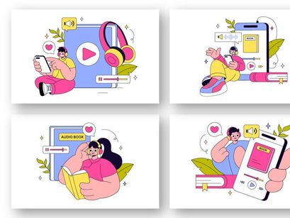 10 Audio Book Illustration