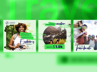 Travel Social Media Post - green color theme