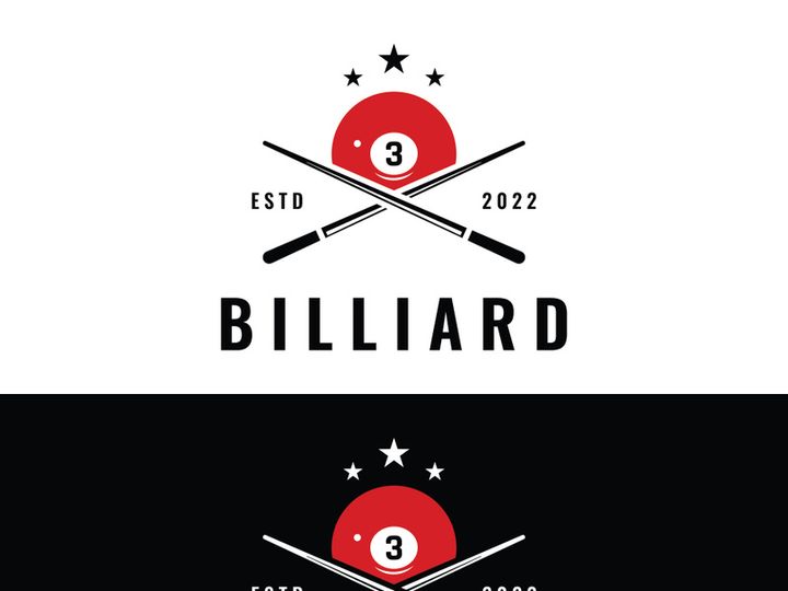 Retro vintage billiard ball game logo design.