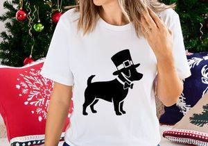 Dapper dog in top hat and bowtie
