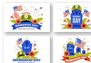 9 Patriotic Memorial Day Illustration