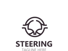 Steering wheel logo automotive car design garage auto repair workshop illustration