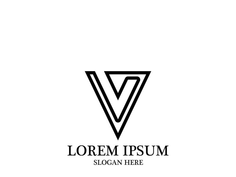 V Logo Template vector