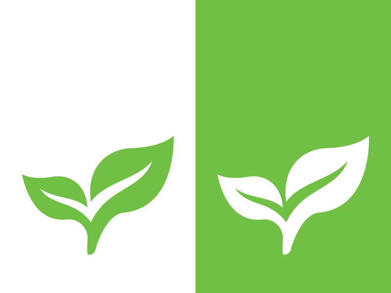 Logos of green tree leaf ecology nature element vector