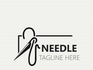 Needle and thread Sewing logo outline combination Line flat design template Simple icons. Concept tailor illustration preview picture