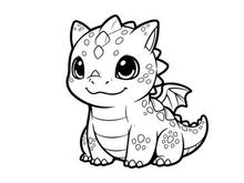 Cute baby dragon cartoon smiling vector illustration