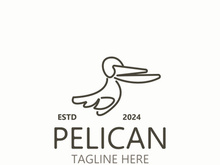 Pelican bird silhoutte vintage logo vector illustration template icon graphic design