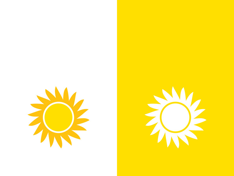 Creative sun concept logo illustration design template