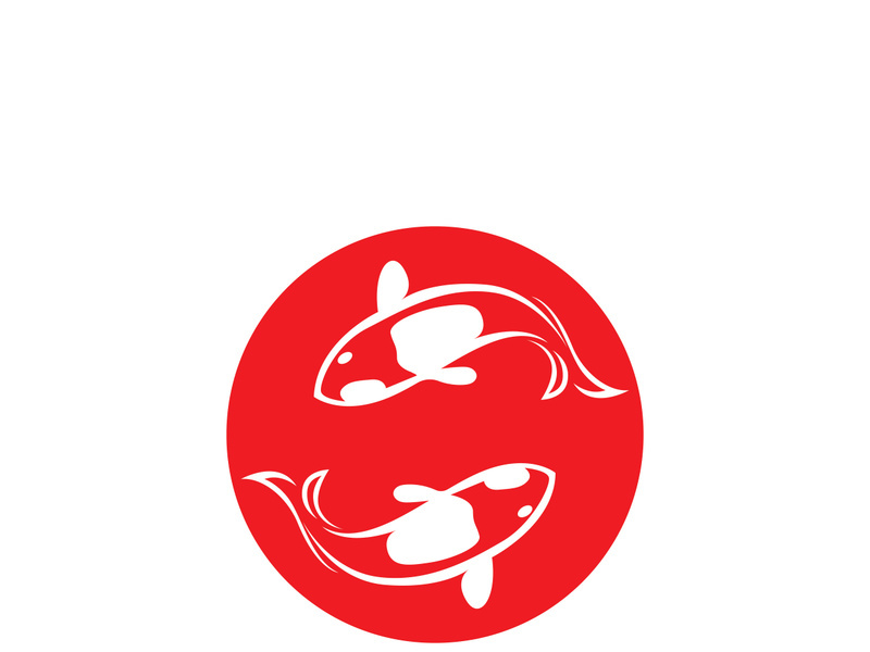 Koi fish logo template. Creative vector symbol