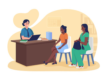 At principal office vector isolated illustration preview picture