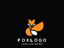 Fox logo design simple and minimalist template. abstract animal Fox tail illustration