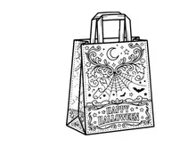 Hand-drawn shopping bag with world map and travel icons. Eco-friendly tote featuring continents, landmarks, and adventure symbols for global tourism.