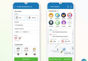 Bike Ride Taxi Booking and Products Delivery Mobile App UI Kit