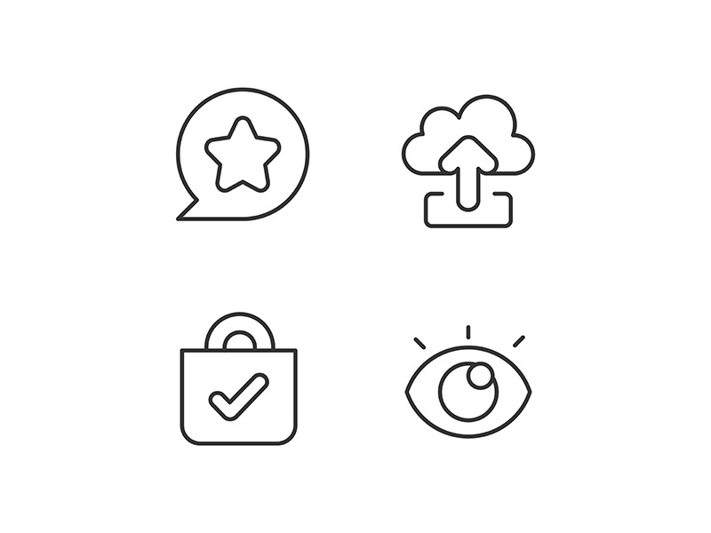 Easy to use interface creation process pixel perfect linear icons set