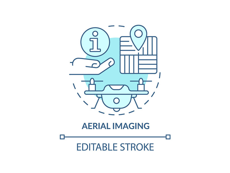 Aerial imaging turquoise concept icon