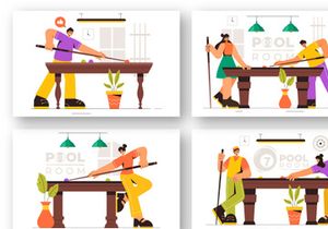 9 Billiard Game Illustration
