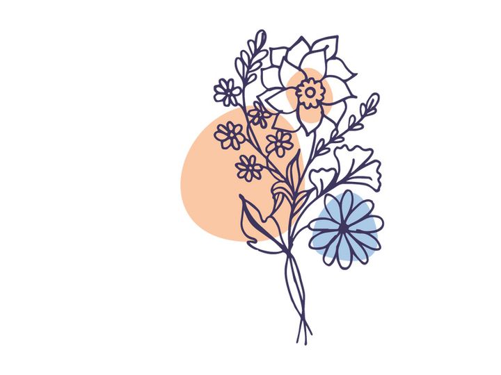 Line Art Flower, Canvas Print Decoration