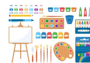 11 Art Store of Painting Supplies Illustration