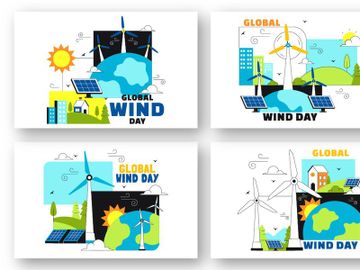 10 Global Wind Day Illustration preview picture
