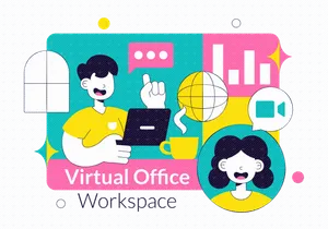 10 Virtual Office Workspace Illustration