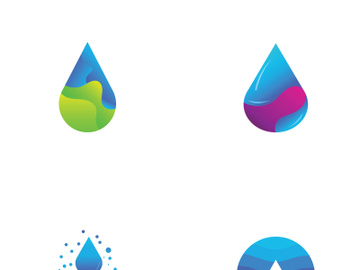 Modern colorful water drop logo design. preview picture