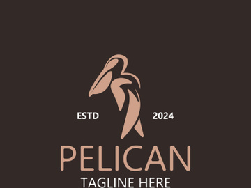 Pelican bird silhoutte vintage logo vector illustration template icon graphic design preview picture