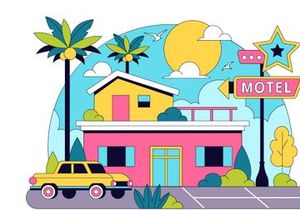10 Retro Roadside Motel Illustration