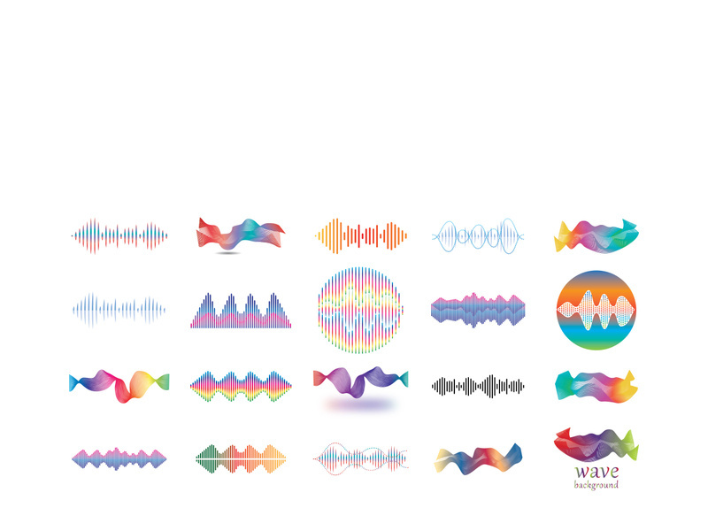 Sound waves set vector illustration icon design