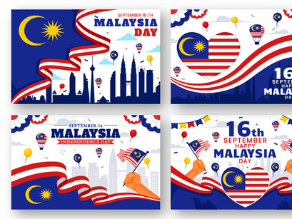 12 Happy Malaysia Day Illustration