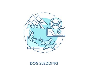 Dog sledding concept icon preview picture