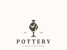 Pottery logo design handmade, creative traditional mug craft concept inspiration nature workshop