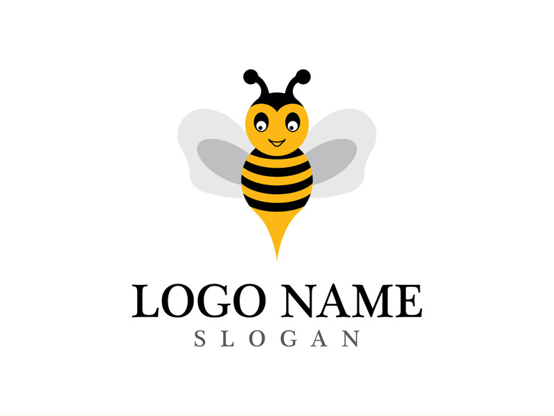 Bee logo vector icon illustration design