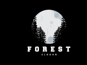 Forest Logo, Vector Forest Wood With Pine Trees Design preview picture