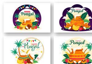 12 Happy Pongal Celebration Illustration
