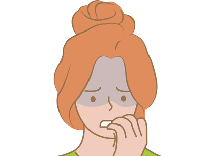 Flat illustration of a girl with fear and anxiety expressions